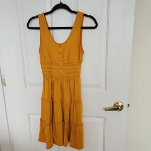 Vibrant Mustard Sleeveless Mini Dress
